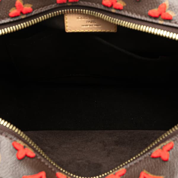 Pre-owned Louis Vuitton Monogram Tuffetage Deauville Cube Red