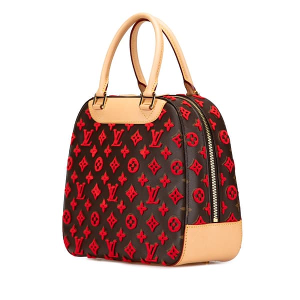Pre-owned Louis Vuitton Monogram Tuffetage Deauville Cube Red