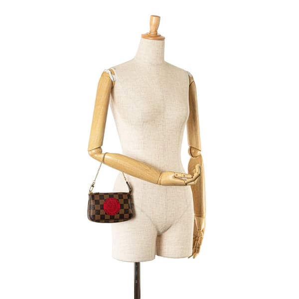Pre-owned Louis Vuitton Damier Ebene Trunks and Bags Mini Pochette Accessoires Brown