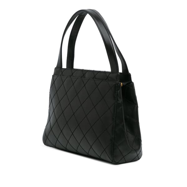 Pre-owned Chanel Stitched Lambskin Handbag Black