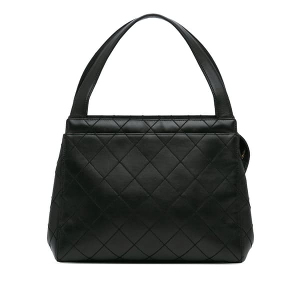 Pre-owned Chanel Stitched Lambskin Handbag Black