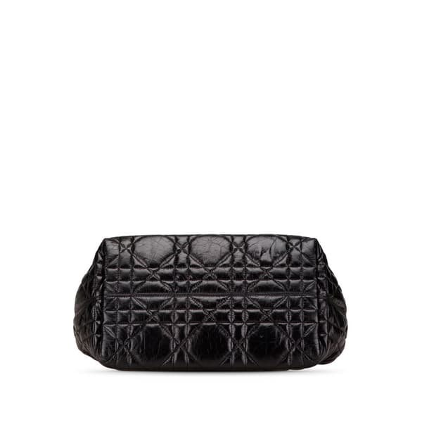 Pre-owned Dior Medium Macrocannage Calfskin Toujours Handbag Black