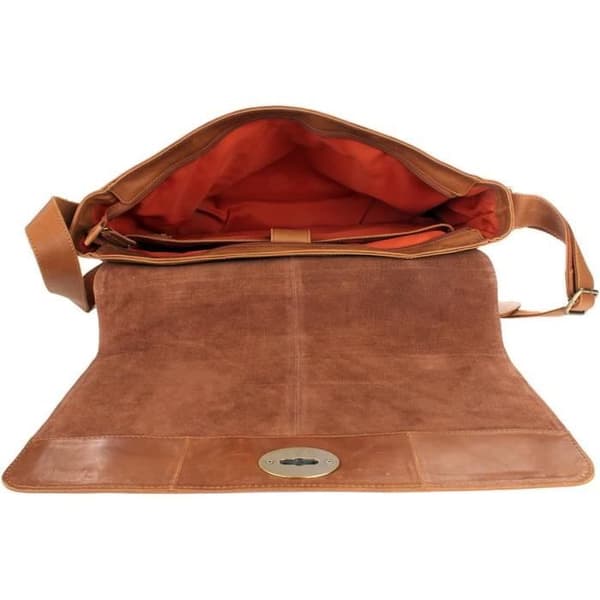 Laptopväska - Shalimar - Supernatural - Vaxad läder - 41x30x11 cm - Justerbar axelrem