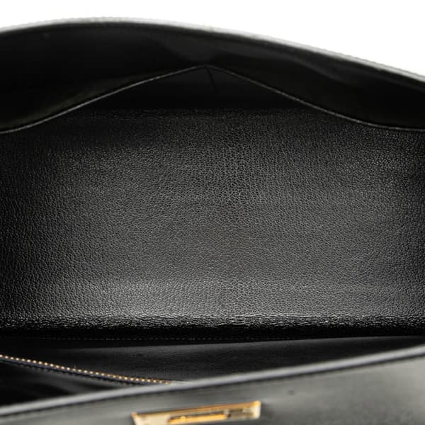 Pre-owned Hermès Box Calf Kelly Sellier 32 Black