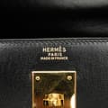 Miniatyrbillede 5 af 9: Pre-owned Hermès Box Calf Kelly Sellier 32 Black