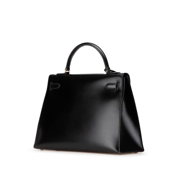 Pre-owned Hermès Box Calf Kelly Sellier 32 Black