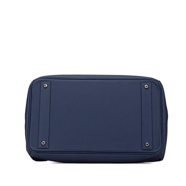 Pre-owned Hermès Togo HAC Birkin Retourne 40 Blue