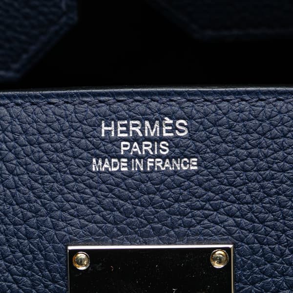 Pre-owned Hermès Togo HAC Birkin Retourne 40 Blue