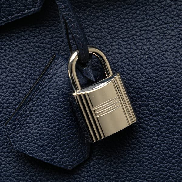 Pre-owned Hermès Togo HAC Birkin Retourne 40 Blue
