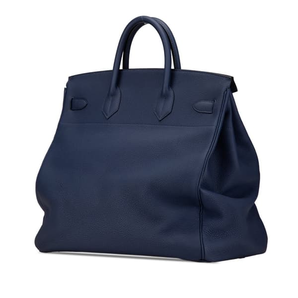 Pre-owned Hermès Togo HAC Birkin Retourne 40 Blue