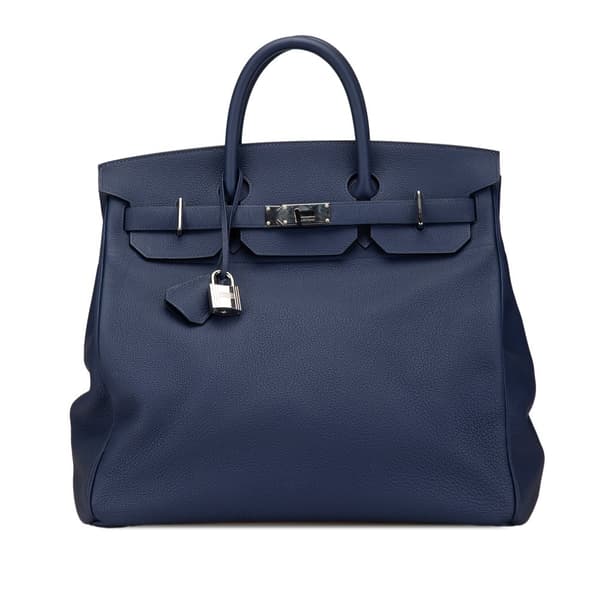 Pre-owned Hermès Togo HAC Birkin Retourne 40 Blue