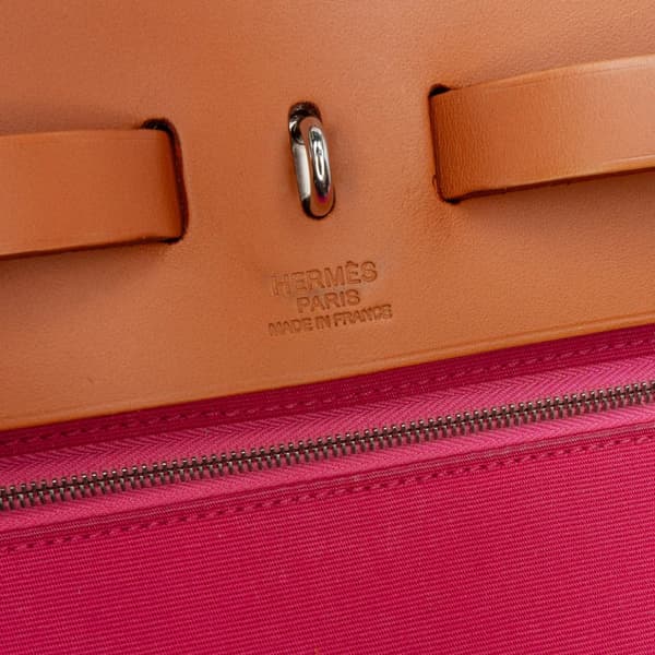 Pre-owned Hermès Toile Herbag Zip 39 Pink
