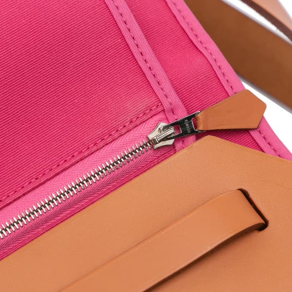 Pre-owned Hermès Toile Herbag Zip 39 Pink