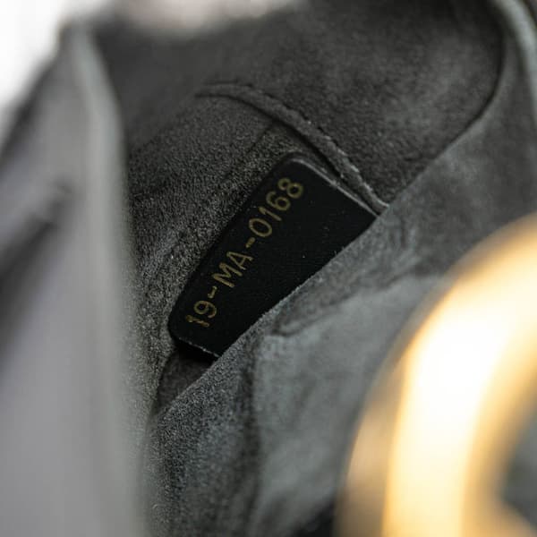Pre-owned Dior Mini Leather Saddle Black