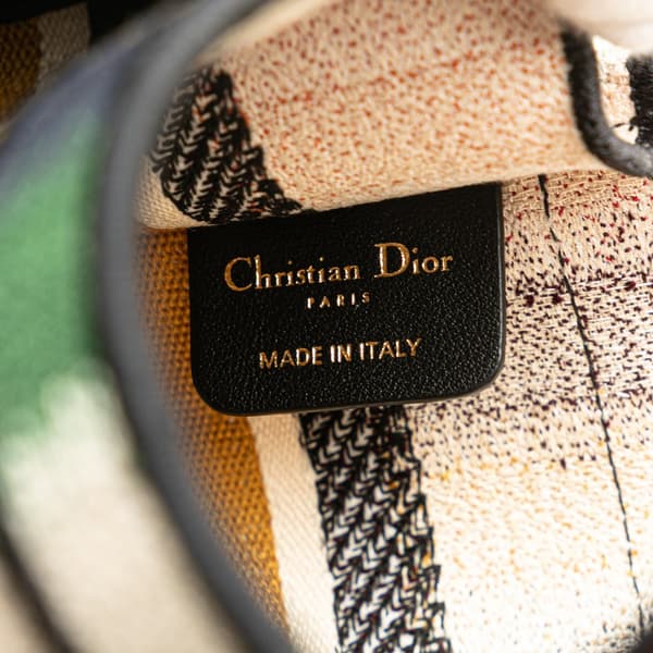 Pre-owned Dior Mini D Stripes Book Tote Yellow