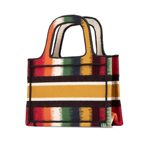 Pre-owned Dior Mini D Stripes Book Tote Yellow