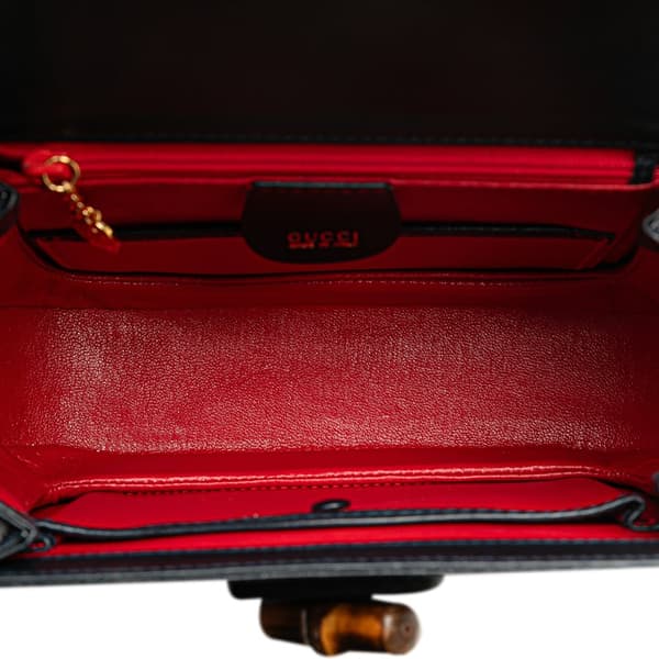 Pre-owned Gucci Mini Calfskin Bamboo Night Black
