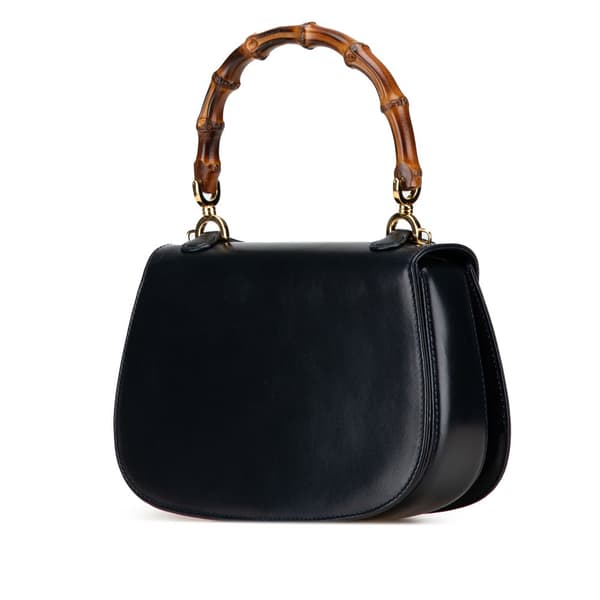 Pre-owned Gucci Mini Calfskin Bamboo Night Black