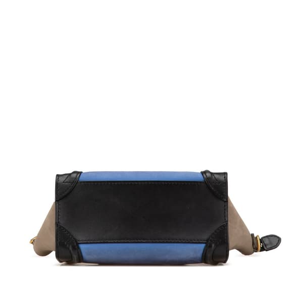 Pre-owned Celine Nano Tricolor Leather Luggage Tote Blue