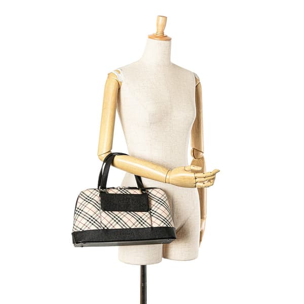Pre-owned Burberry Nova Check Canvas Handbag Brown