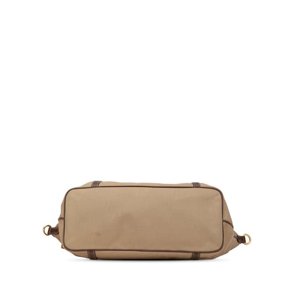 Pre-owned Prada Canvas Canapa Logo Satchel Brown