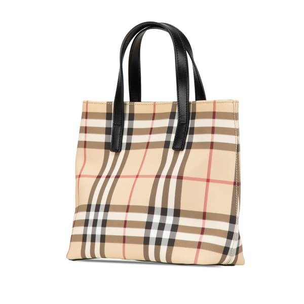 Pre-owned Burberry House Check Canvas Handbag Brown