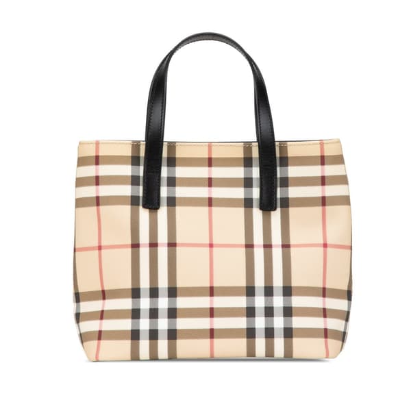 Pre-owned Burberry House Check Canvas Handbag Brown