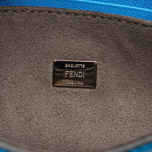 Pre-owned Fendi Micro Leather Monster Baguette Satchel Blue