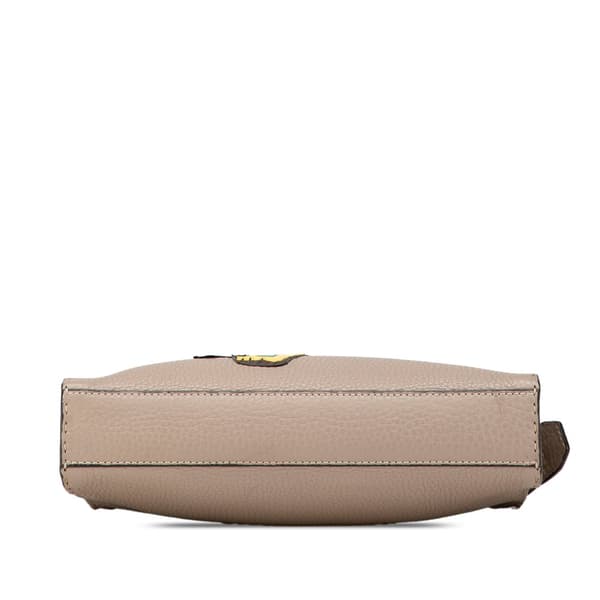 Pre-owned Fendi Sue Tilley Mini Calfskin Romano Selleria Banana Peekaboo Iconic Fit Satchel Brown
