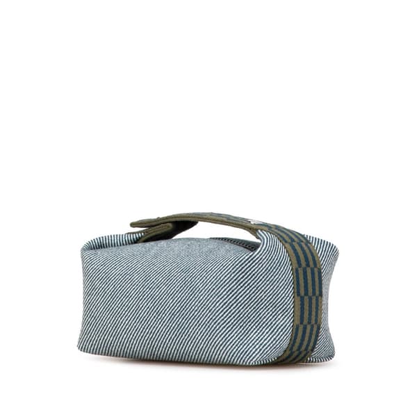 Pre-owned Hermès Small Wool Bride A Brac H Natte Case Blue