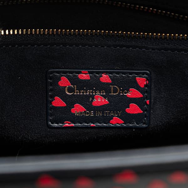 Pre-owned Dior Medium Calfskin I Love Paris Lady Dior Blue