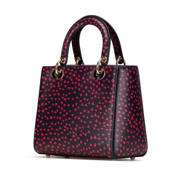 Pre-owned Dior Medium Calfskin I Love Paris Lady Dior Blue