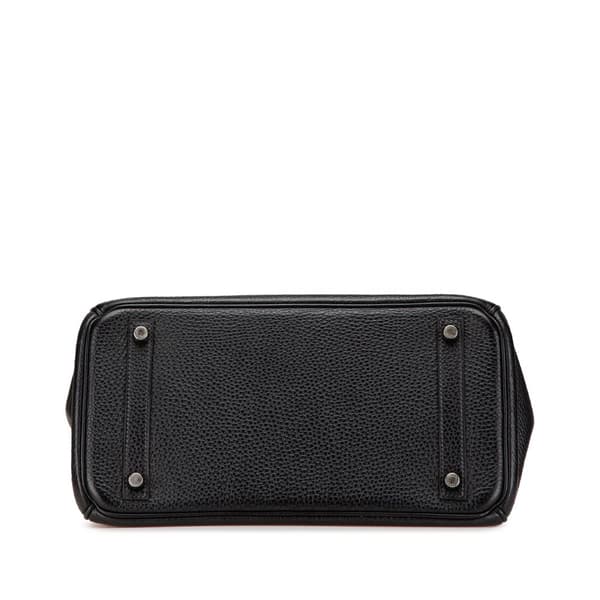 Pre-owned Hermès Clemence Birkin Retourne 30 Black
