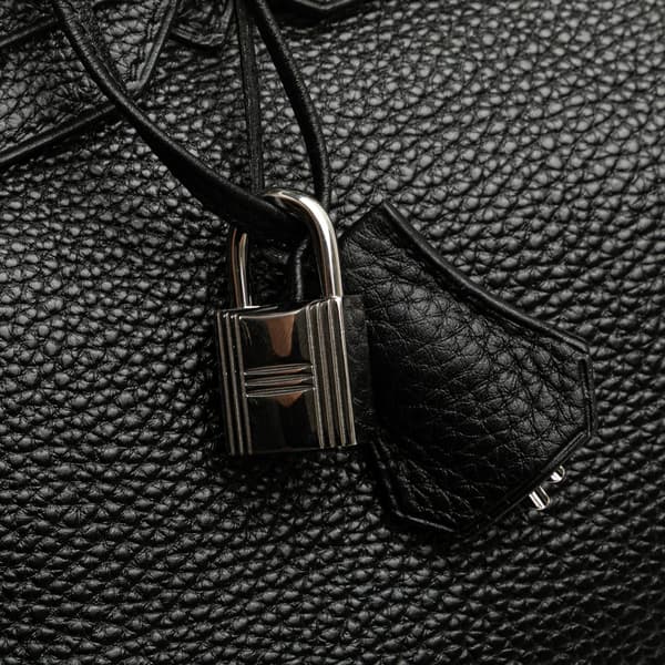 Pre-owned Hermès Clemence Birkin Retourne 30 Black