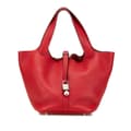 Miniatyrbillede 1 af 10: Pre-owned Hermès Clemence Picotin Lock 22 Red