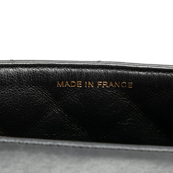 Pre-owned Chanel Medium Lambskin Kelly Top Handle Bag Black