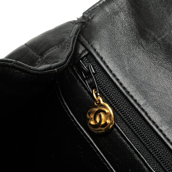 Pre-owned Chanel Medium Lambskin Kelly Top Handle Bag Black