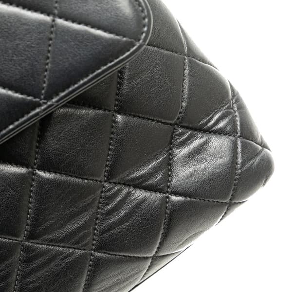 Pre-owned Chanel Medium Lambskin Kelly Top Handle Bag Black