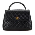 Miniatyrbild 1 av 10: Pre-owned Chanel Medium Lambskin Kelly Top Handle Bag Black