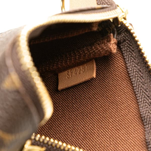 Pre-owned Louis Vuitton Monogram Mini Pochette Accessoires Brown
