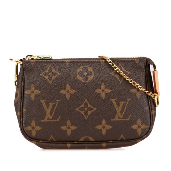 Pre-owned Louis Vuitton Monogram Mini Pochette Accessoires Brown