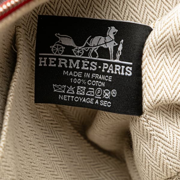 Pre-owned Hermès Small Toile Bride A Brac Red