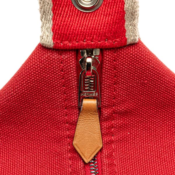 Pre-owned Hermès Small Toile Bride A Brac Red