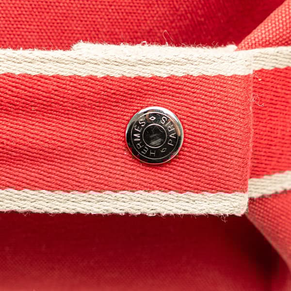 Pre-owned Hermès Small Toile Bride A Brac Red