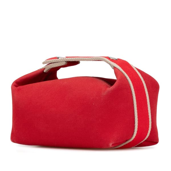 Pre-owned Hermès Small Toile Bride A Brac Red