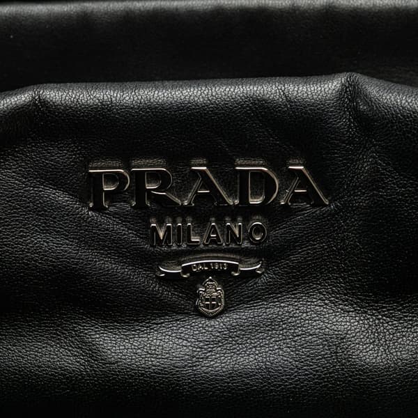 Pre-owned Prada Nappa Trimmed Tessuto Satchel Black