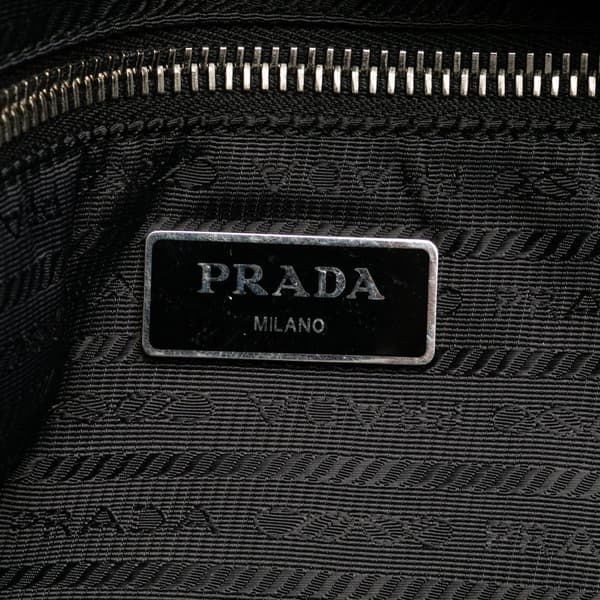 Pre-owned Prada Nappa Trimmed Tessuto Satchel Black