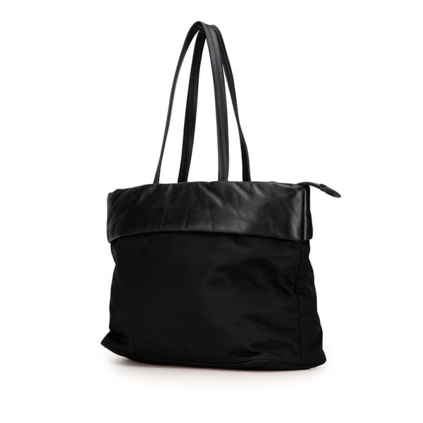 Pre-owned Prada Nappa Trimmed Tessuto Satchel Black