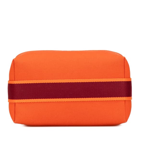 Pre-owned Hermès Small Toile Bride A Brac Orange
