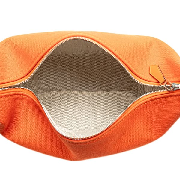 Pre-owned Hermès Small Toile Bride A Brac Orange